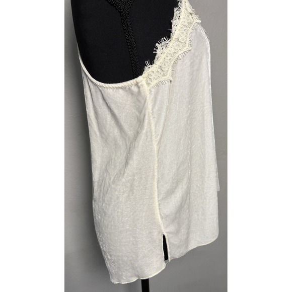 Johnny Was Ivory Silk Velvet Lace Trim Cami Top Luxe Romantic Boho Dainty Fairy - Picture 5 of 10
